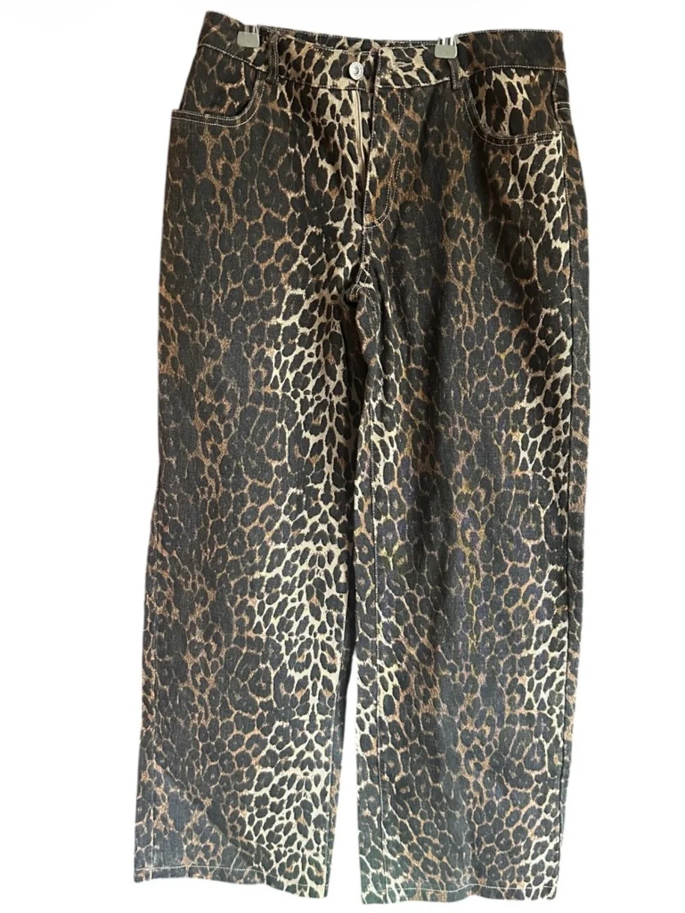 Edikted Leopard Print Low Rise Wide-Leg Pants Size Small - Picture 4 of 7